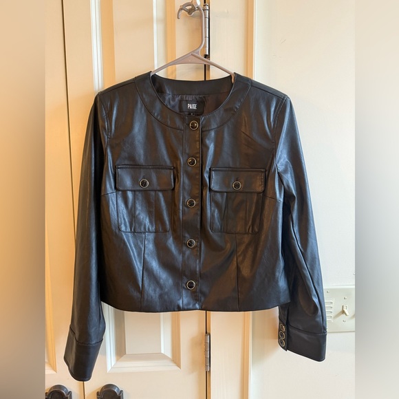 NWT Paige Verity Faux Leather Jacket Size S 🖤🖤🖤 - Picture 4 of 11